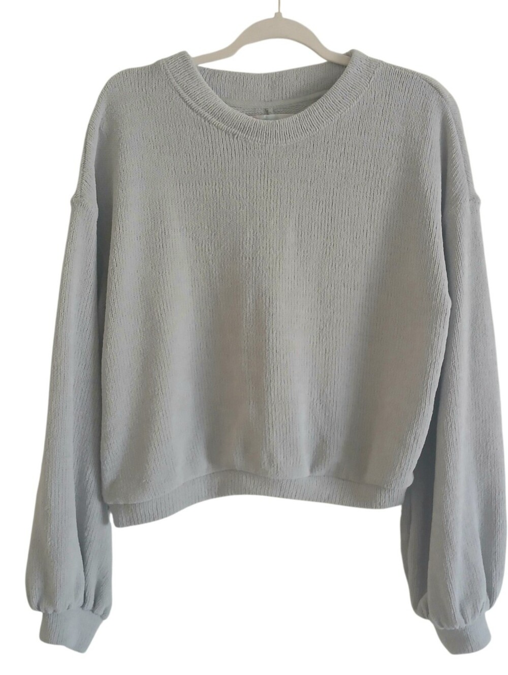 FREE PEOPLE BEACH Happy Balloon Sleeve Oversized Plush Crop Pullover Women's XS